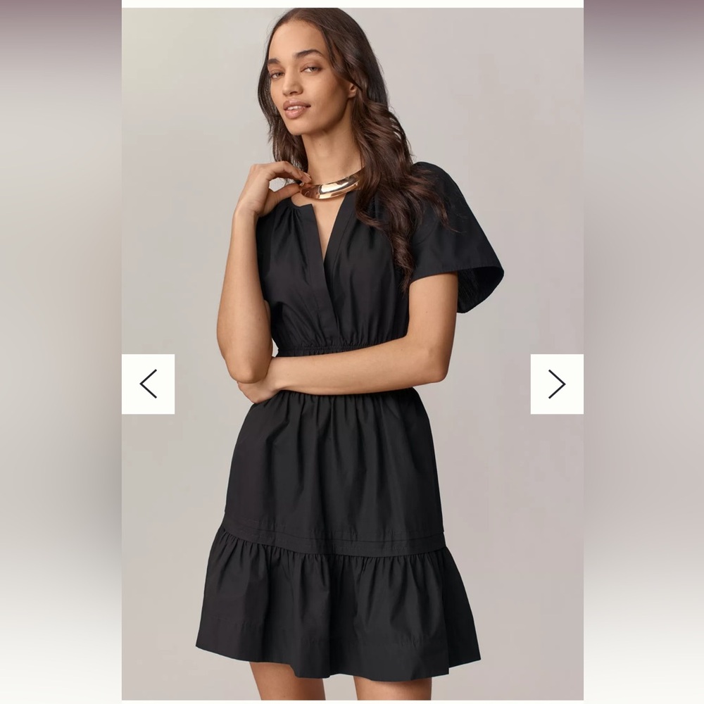 Anthropologie Black Tiered Mini Dress